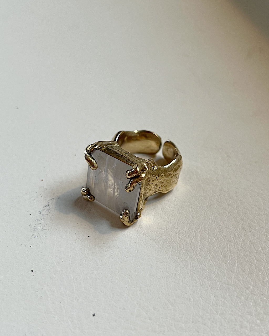 Smaller than my dreams ring - brass moon.