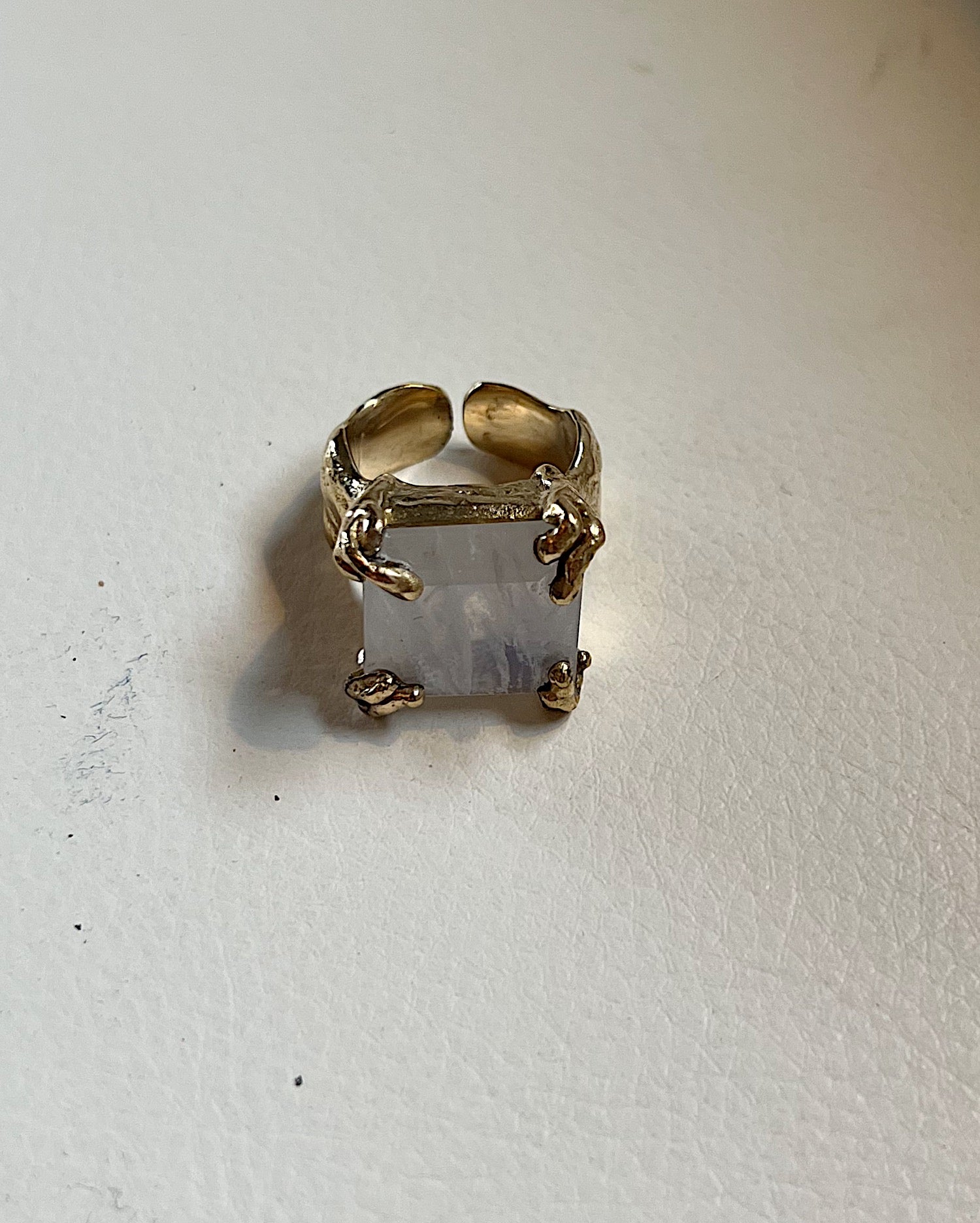 Smaller than my dreams ring - brass moon.