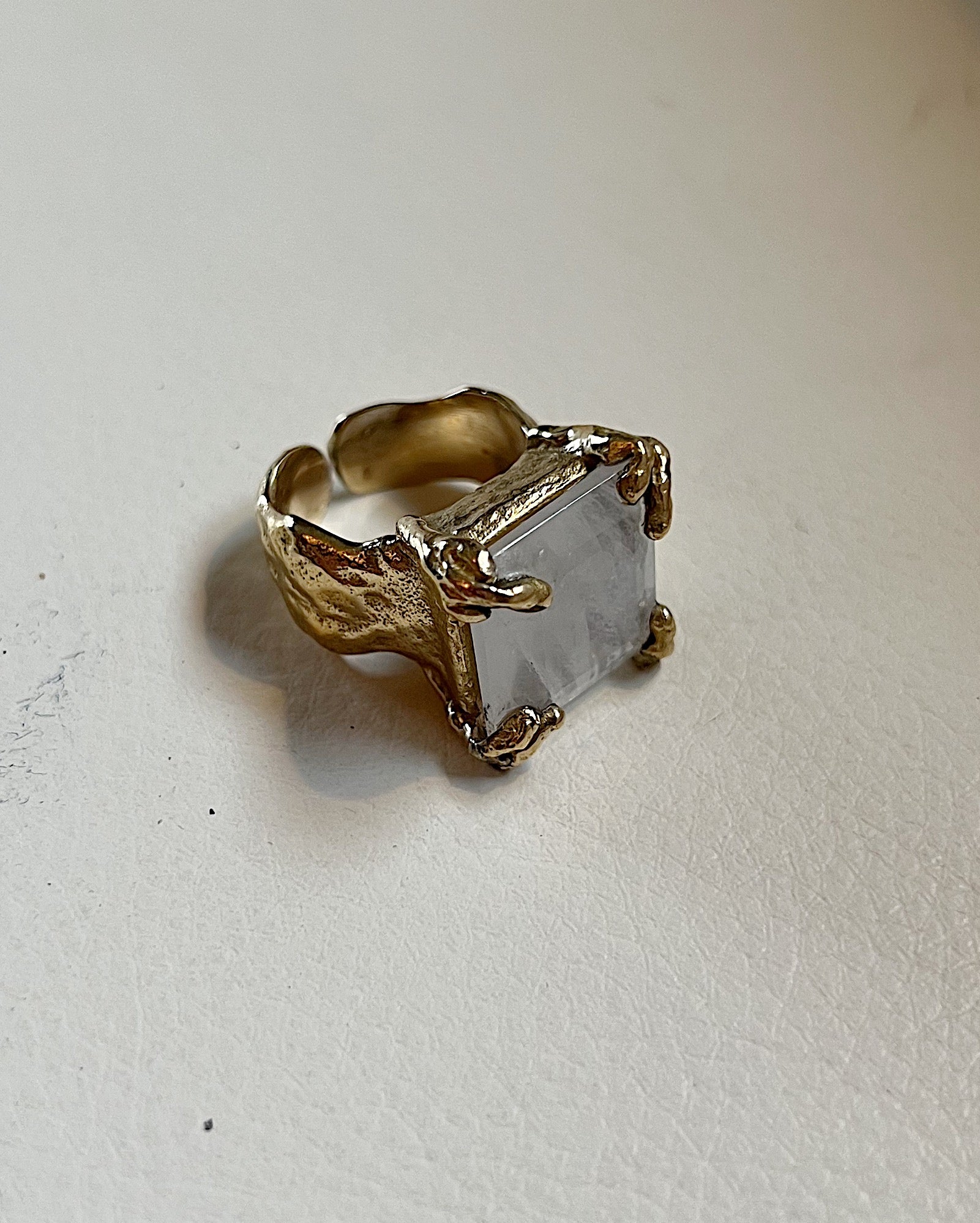 Smaller than my dreams ring - brass moon.