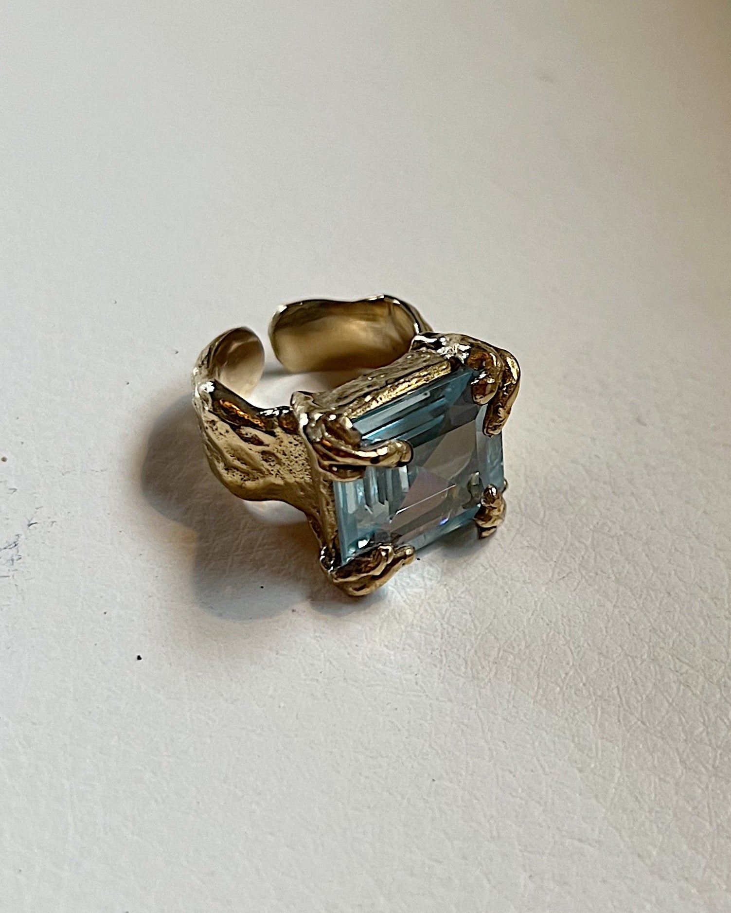 Smaller than my dreams ring - brass blue.