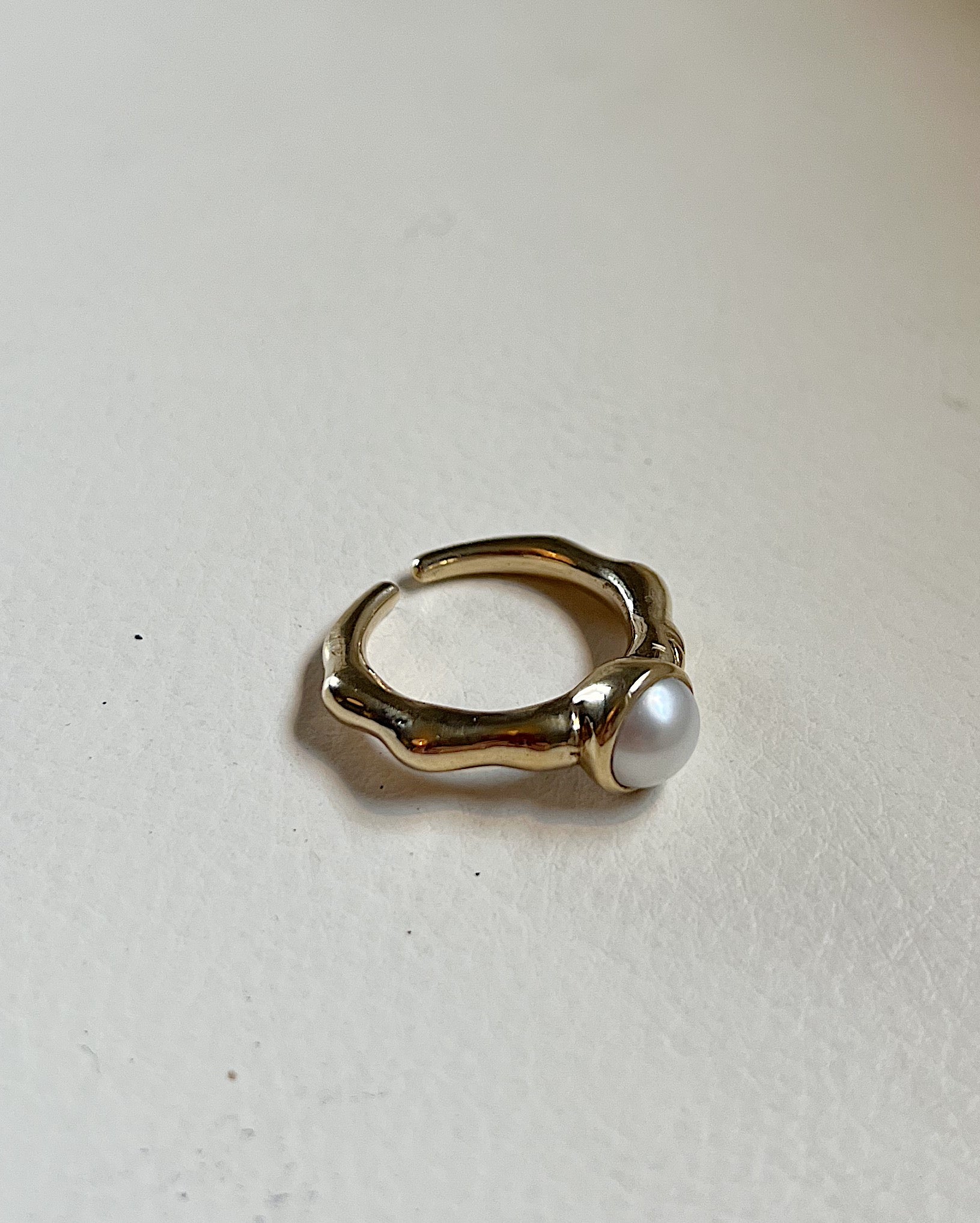 NEW BLOOD RING - BRASS PEARL