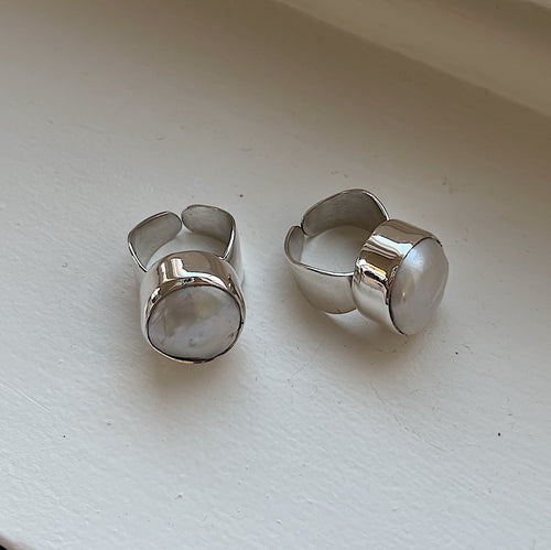 SHOT RING - PEARL SILVER.