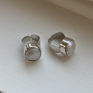 SHOT RING - PEARL SILVER.