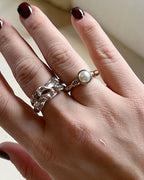 NEW BLOOD RING - BRASS PEARL