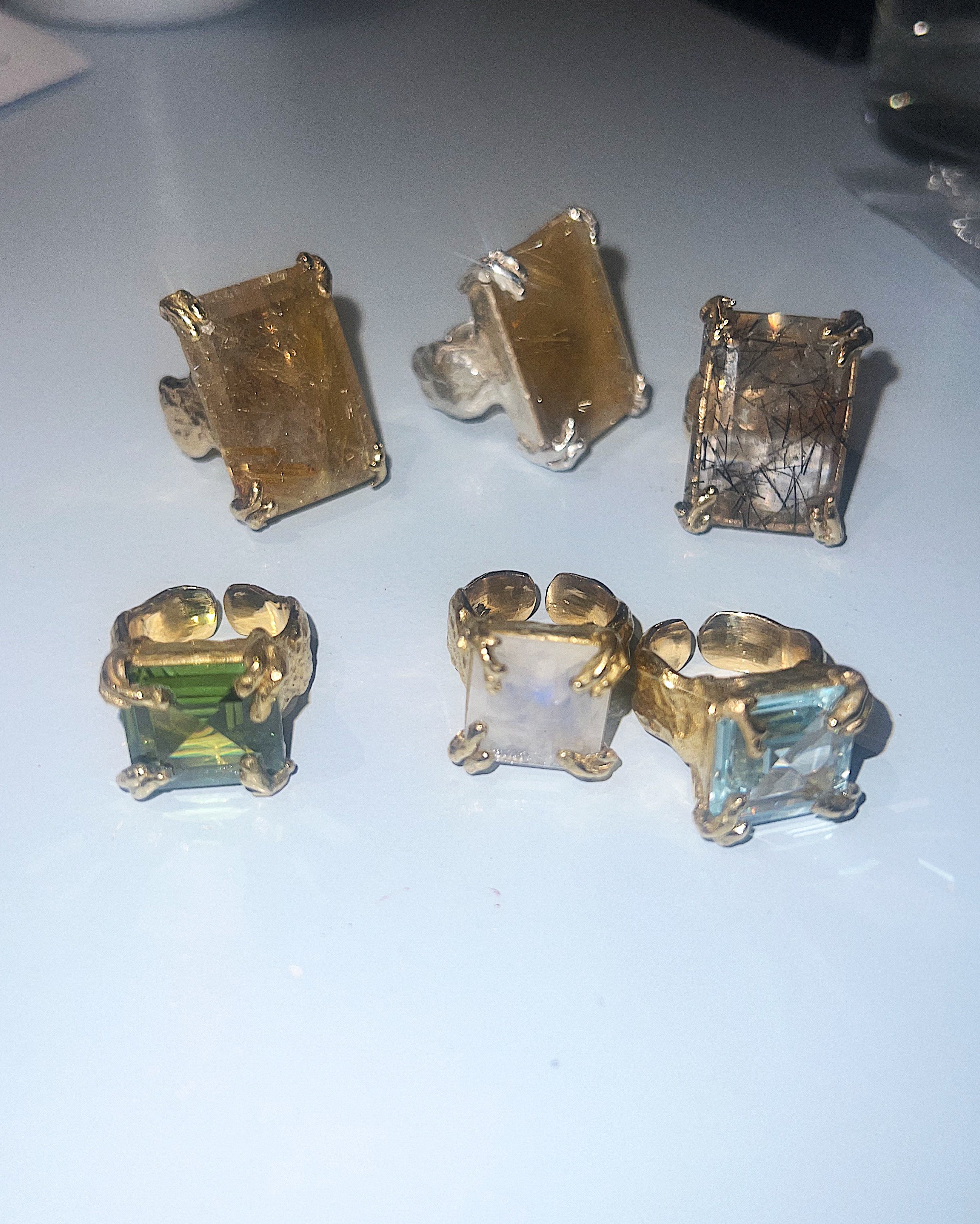 Smaller than my dreams ring - brass blue.