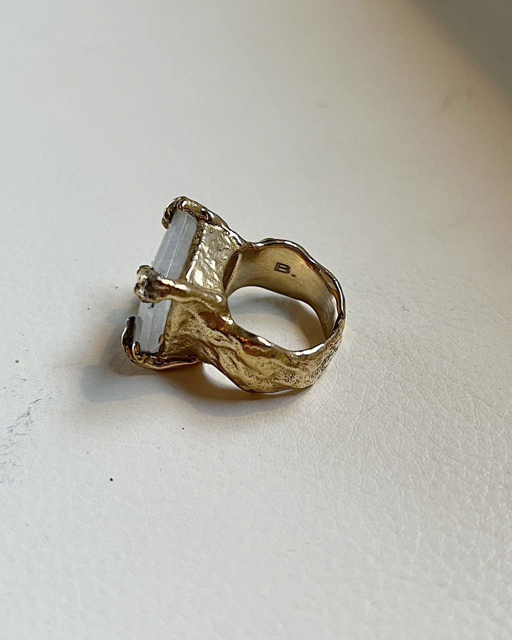 Smaller than my dreams ring - brass moon.