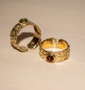 SLASK RING BRASS GARNET.