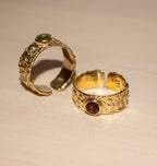 SLASK RING BRASS GARNET.