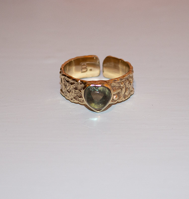MINI RIO RING BRASS FLUORITE.
