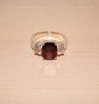 SOULMATE RING SILVER GARNET/ROSE.
