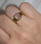 SOULMATE RING BRASS ROSE/PERIDOT
