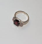 SOULMATE RING SILVER GARNET/ROSE.