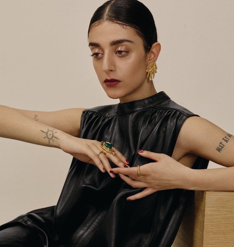 MODD RING GREEN BRASS.