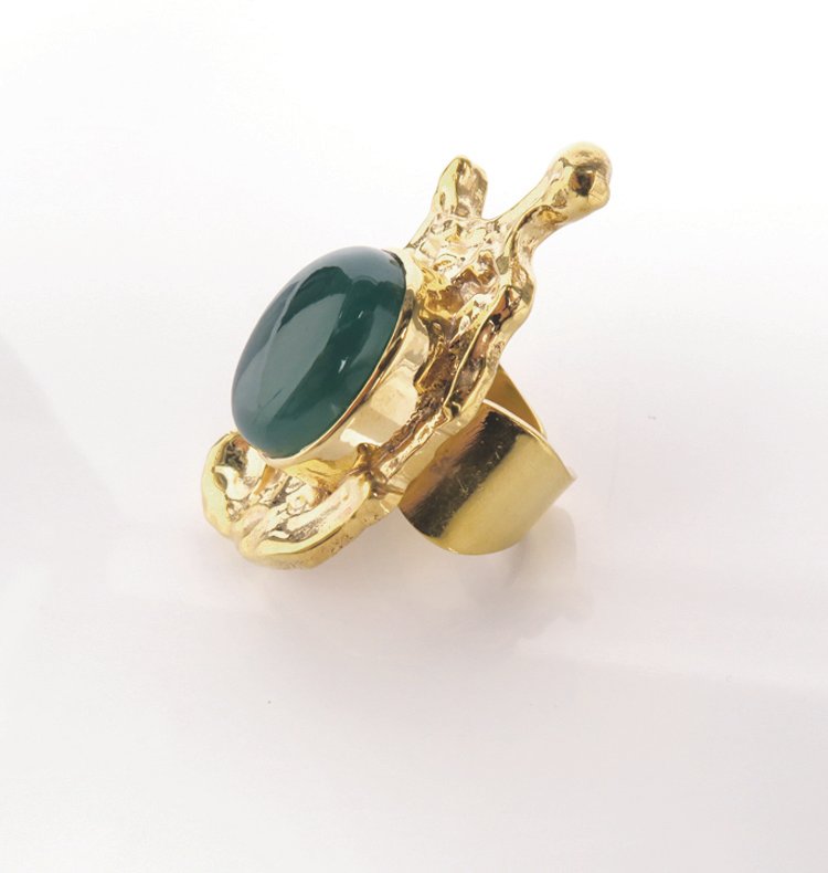MODD RING GREEN BRASS.
