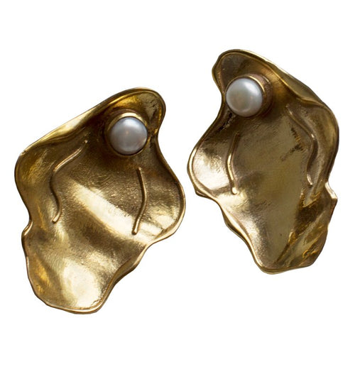CLAM EARRINGS BRASS.
