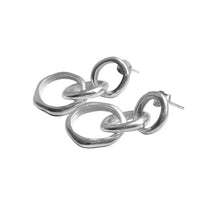 Load image into Gallery viewer, NO STRINGS EARRINGS SILVER.