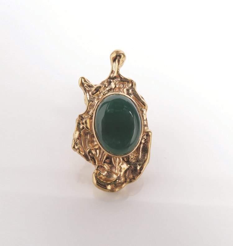 MODD RING GREEN BRASS.