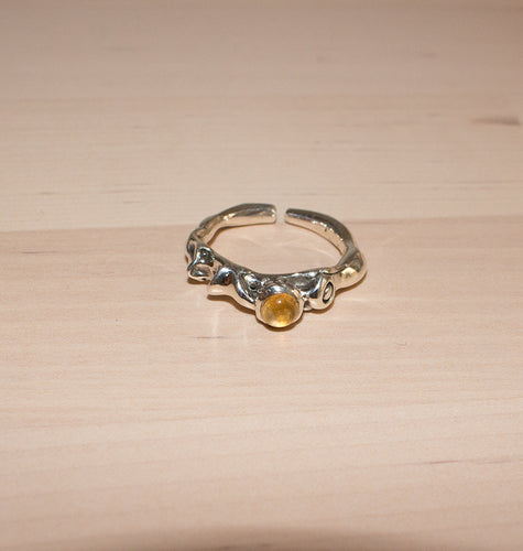 BLOODS RING CITRINE SILVER.