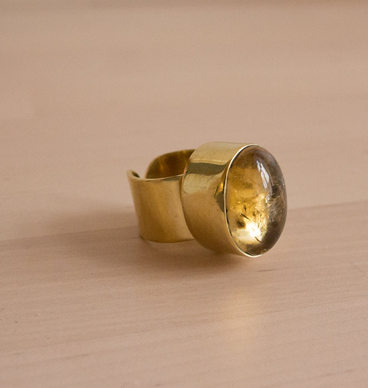GROGG RING BRASS CITRINE.