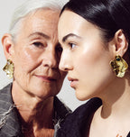 CLAM EARRINGS BRASS GREEN.