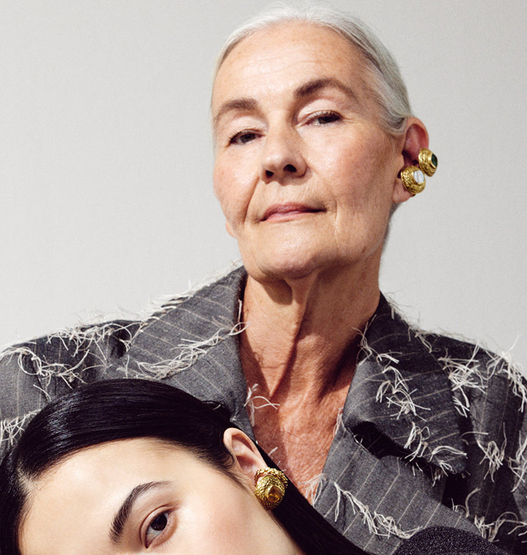 GRAM EARCUFF BRASS CITRINE.