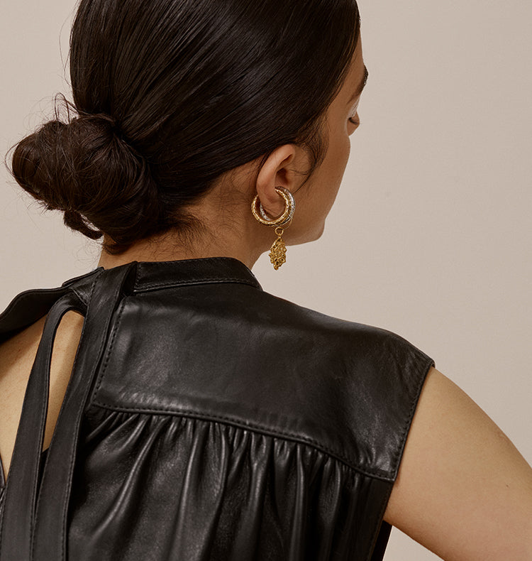 ICE DROP BRASS - SINGLE EARRING.