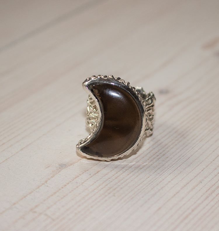 LUNA RING SILVER SMOKEY.