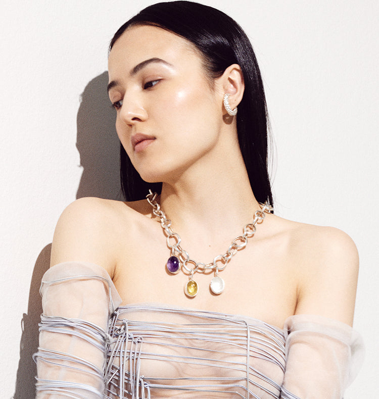 SHOT CHARM SILVER CITRINE.