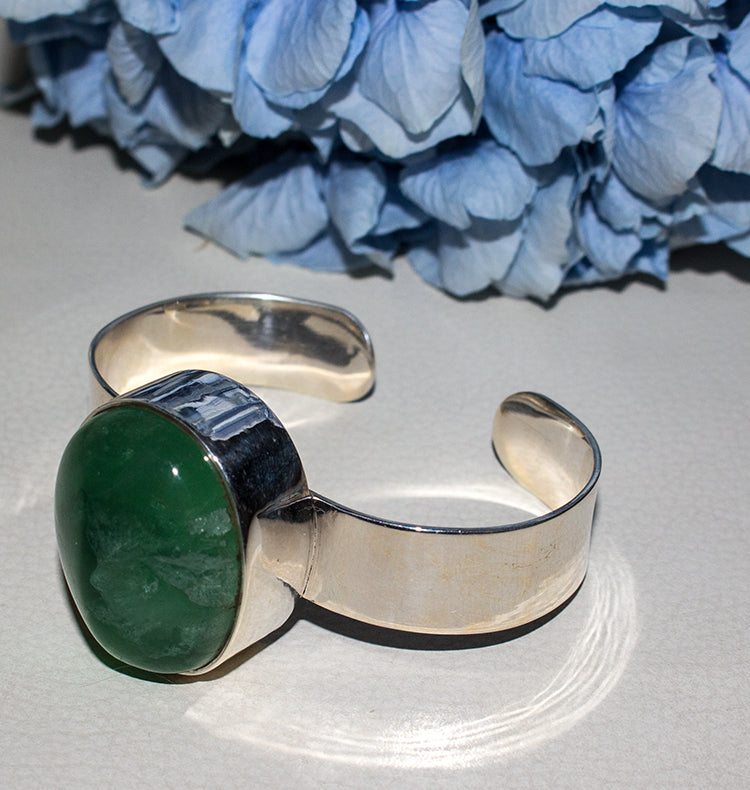 COCKTAIL BRACELET SILVER - GREEN .