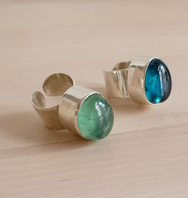 GROGG RING SILVER BLUE.