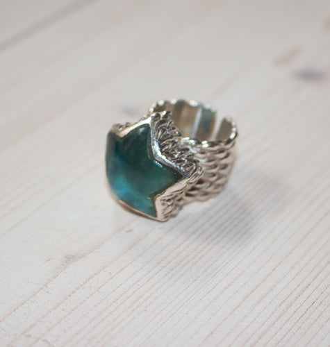 URSA RING SILVER FLUORITE.