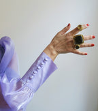 SQUARE - BROWN BRASS RING.