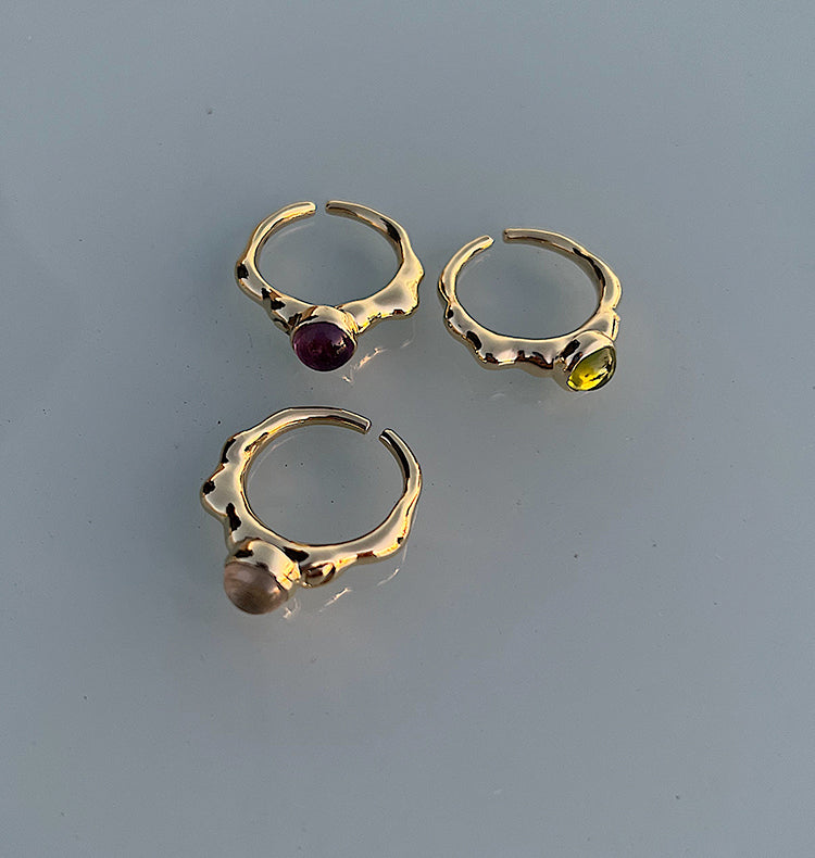 NEW BLOOD RING - PERIDOT BRASS.