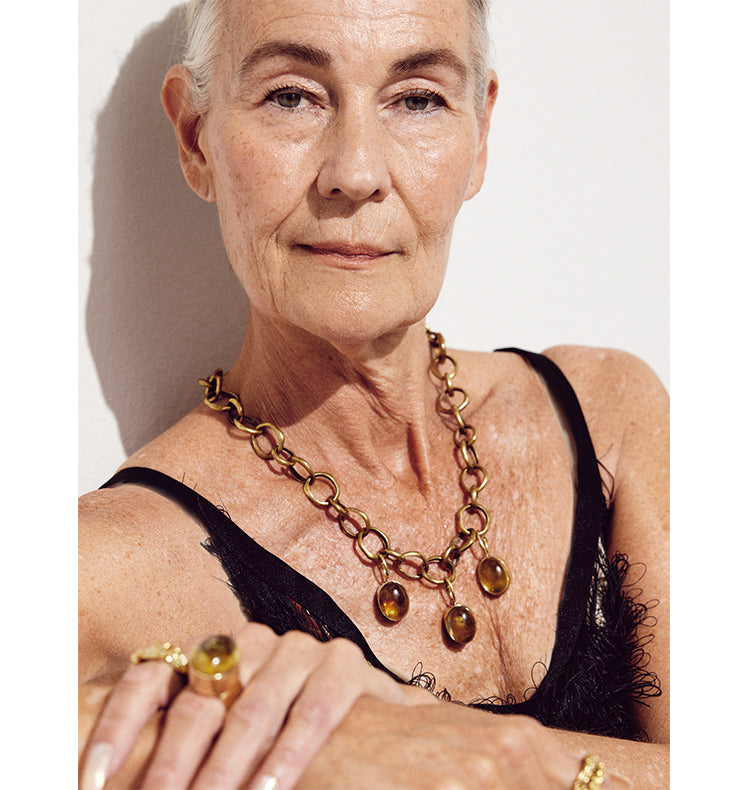 SHOT CHARM BRASS CITRINE.