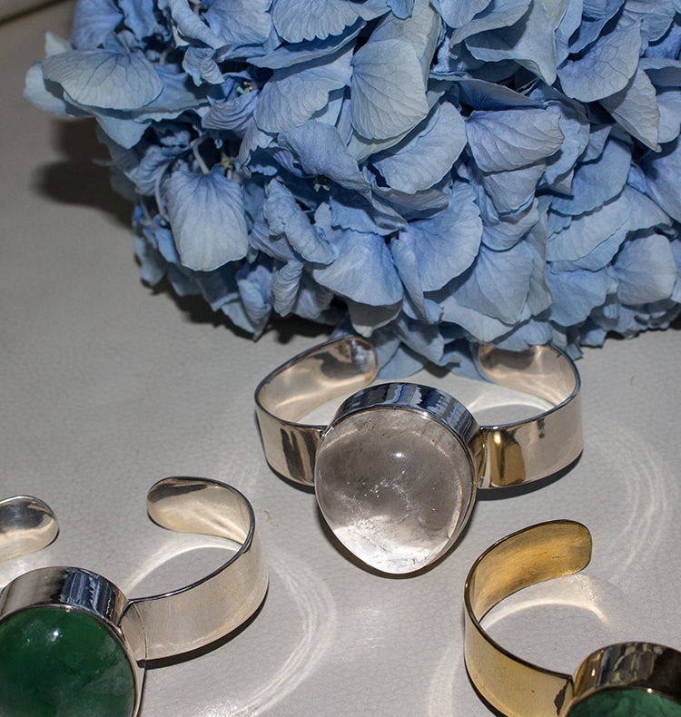 COCKTAIL BRACELET SILVER - CLEAR .