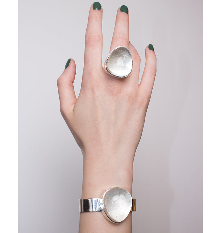 COCKTAIL BRACELET SILVER - CLEAR .