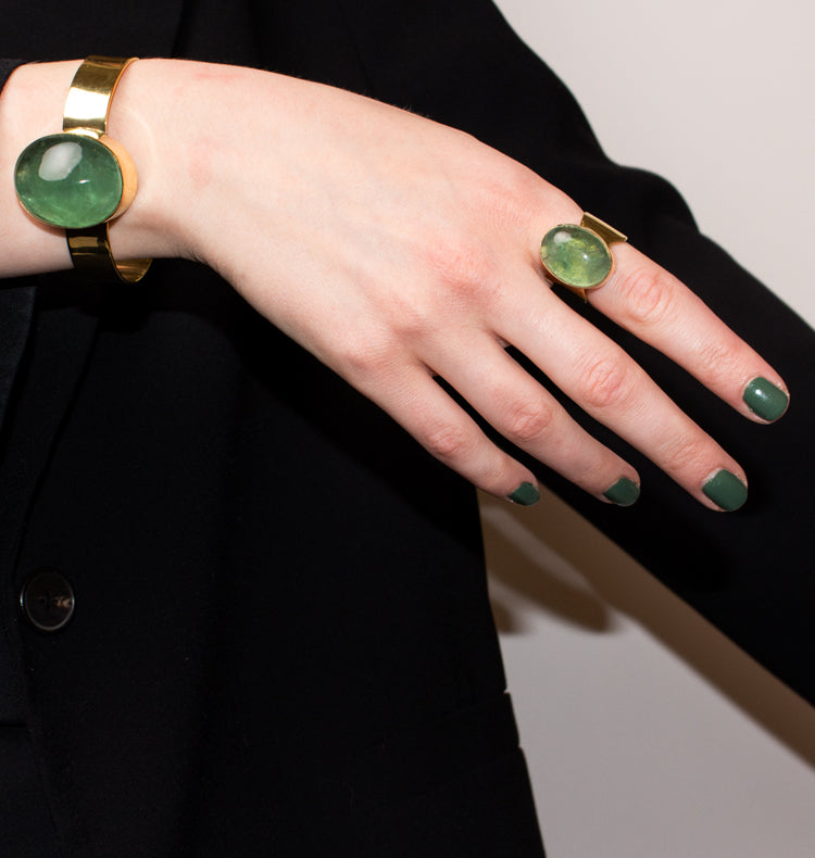 COCKTAIL BRACELET BRASS - GREEN.