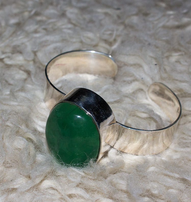 COCKTAIL BRACELET SILVER - GREEN .