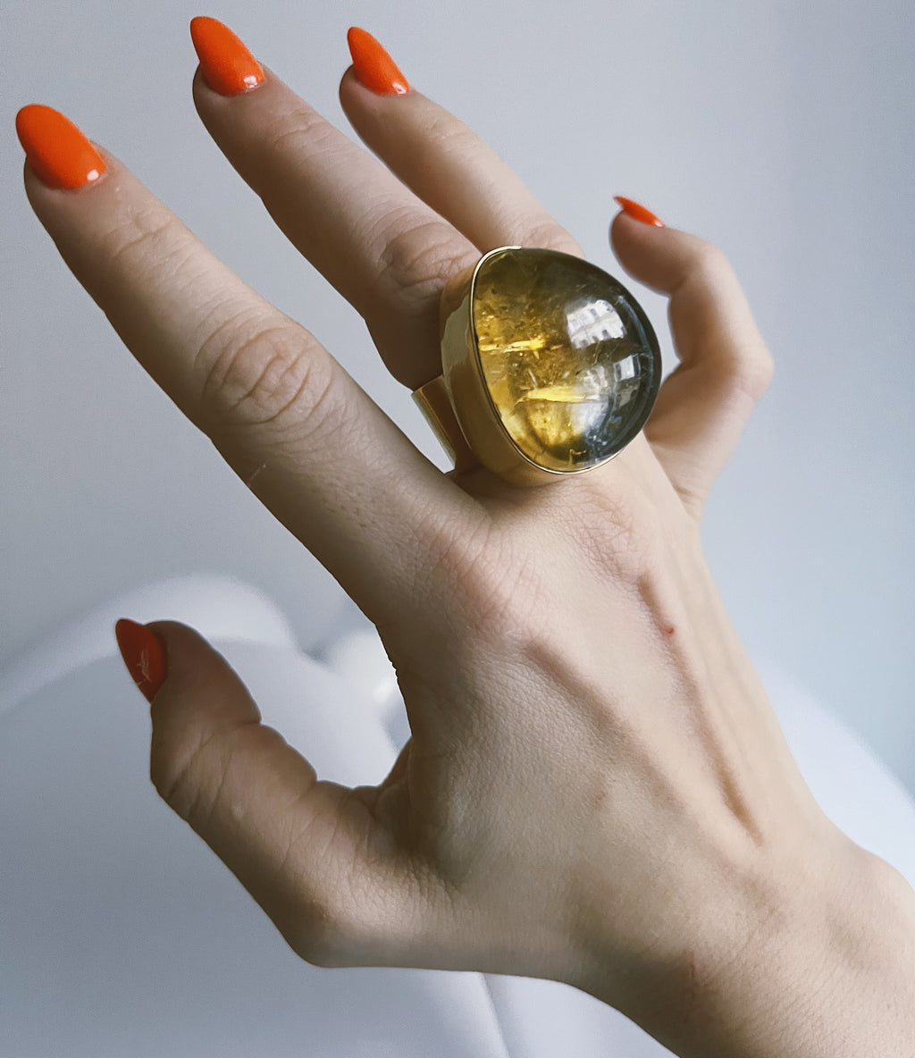 COCKTAIL OLD FASHIONED RING BRASS.