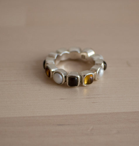 TRIPLET RING DARK SILVER.