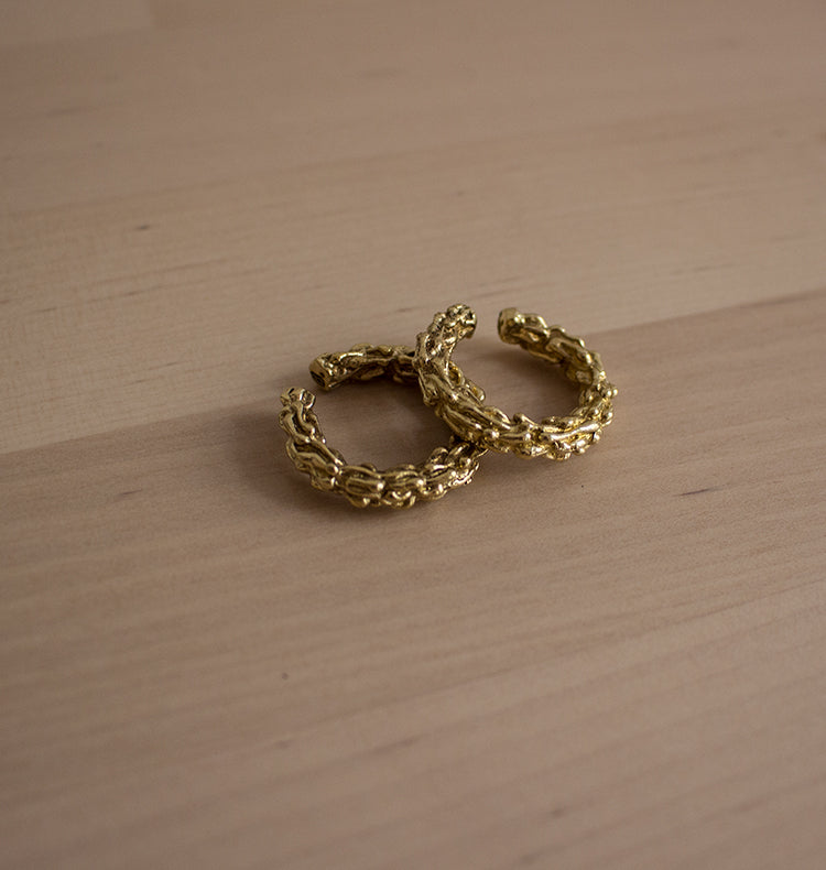 PARTNER BRASS CUFF/SMALL RING.