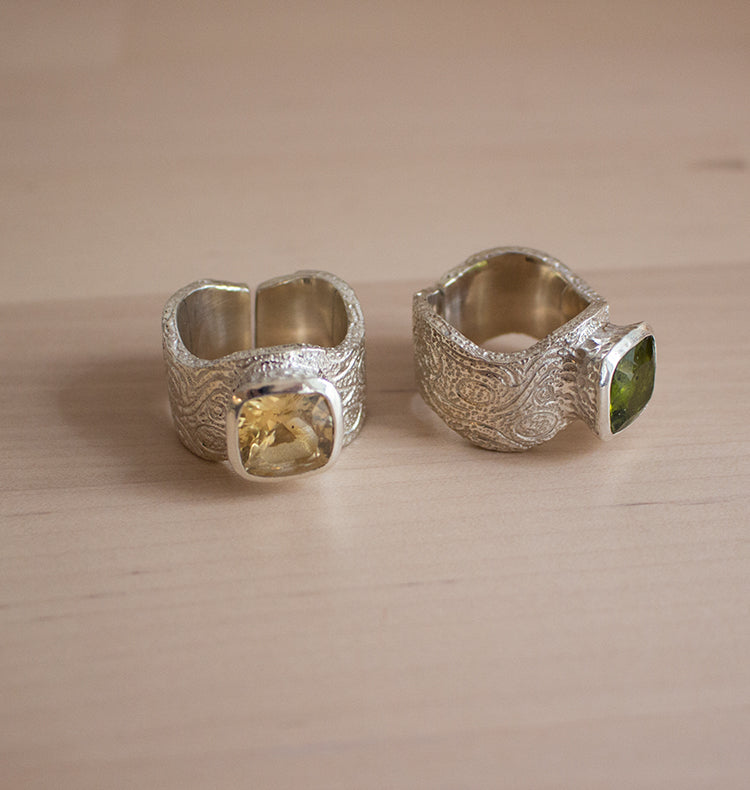 CLAN RING SILVER CITRINE.