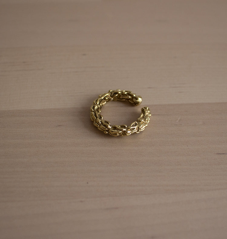 PARTNER BRASS CUFF/SMALL RING.