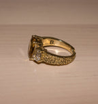 SOULMATE RING BRASS CITRINE/CRYSTAL.