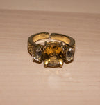 SOULMATE RING BRASS CITRINE/CRYSTAL.