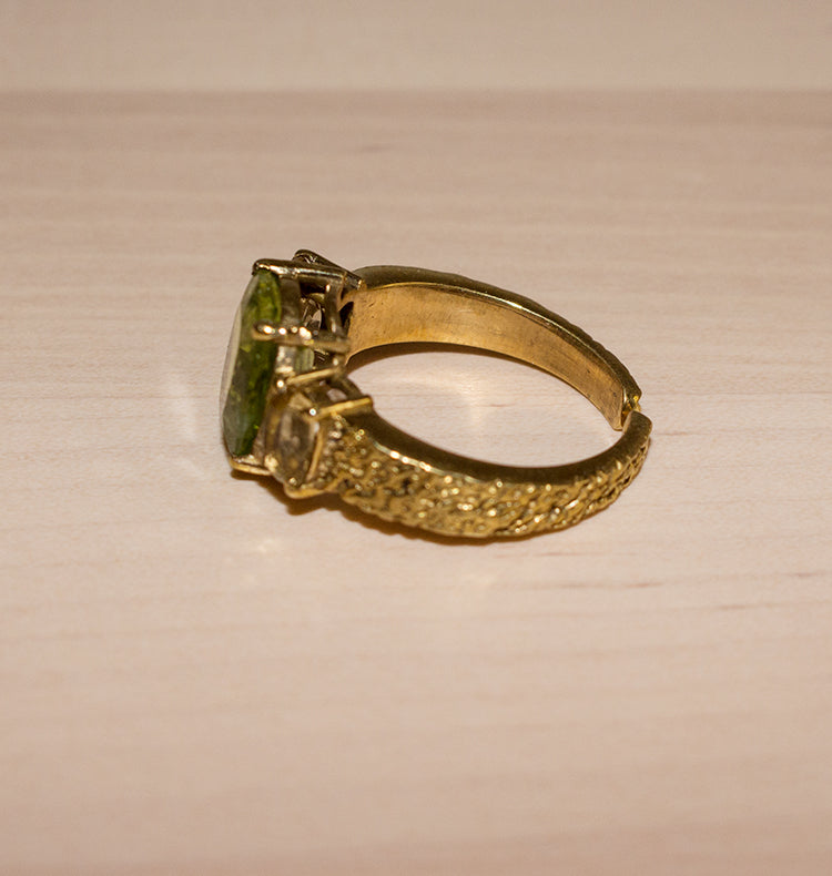 SOULMATE RING BRASS PERIDOT/CITRINE