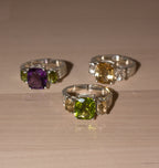 SOULMATE RING SILVER CITRINE/CRYSTAL.