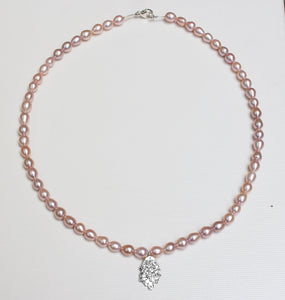 MOTHER OF PEARL NECKLACE - ROSE.