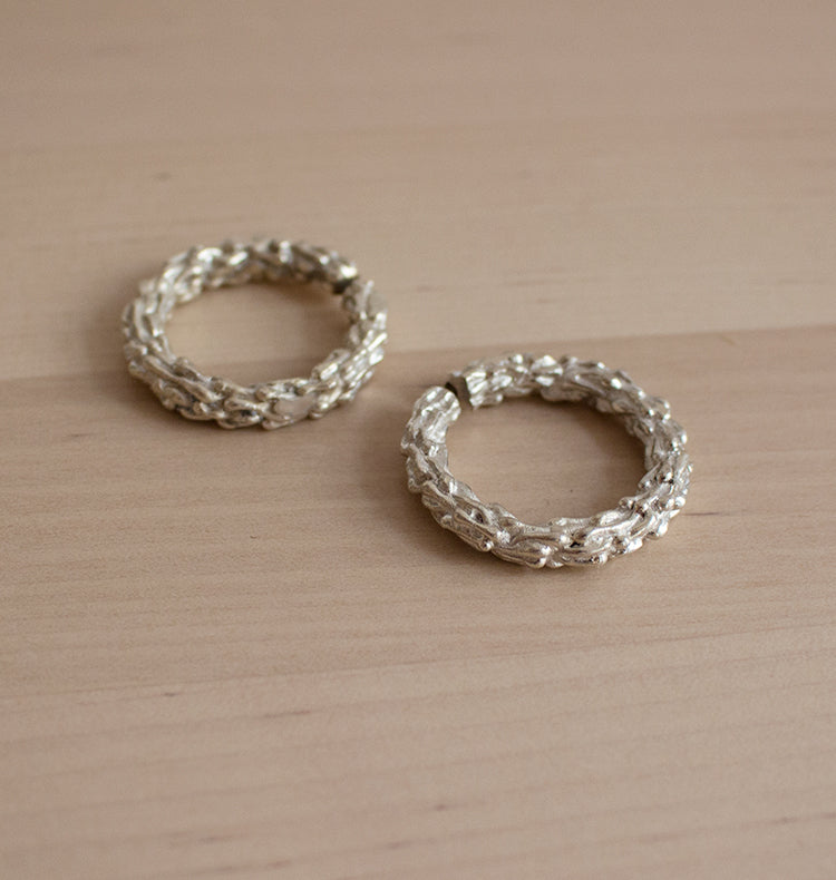 PARTNER SILVER RING/BIG EAR CUFF.