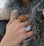 PARTNER SILVER RING/BIG EAR CUFF.